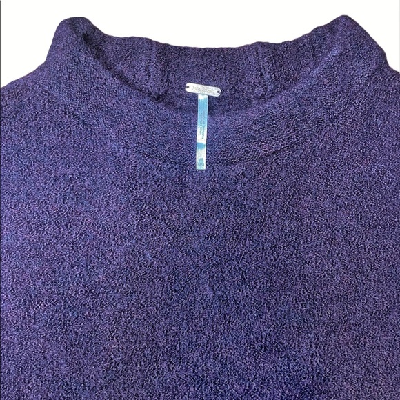 Free People Bubble Crew Neck Pullover Sweater Plum Purple Size M/L - Picture 4 of 8